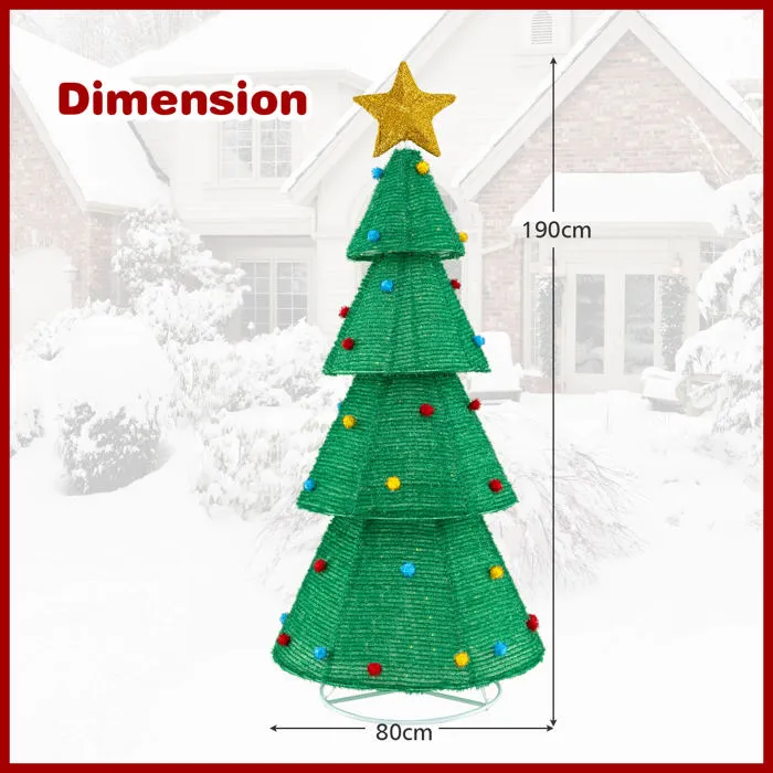 Árbol Navidad Pop-Up GOPLUS 190 cm, 200 LED, Impermeable, Exterior/Interior - Imagen 2